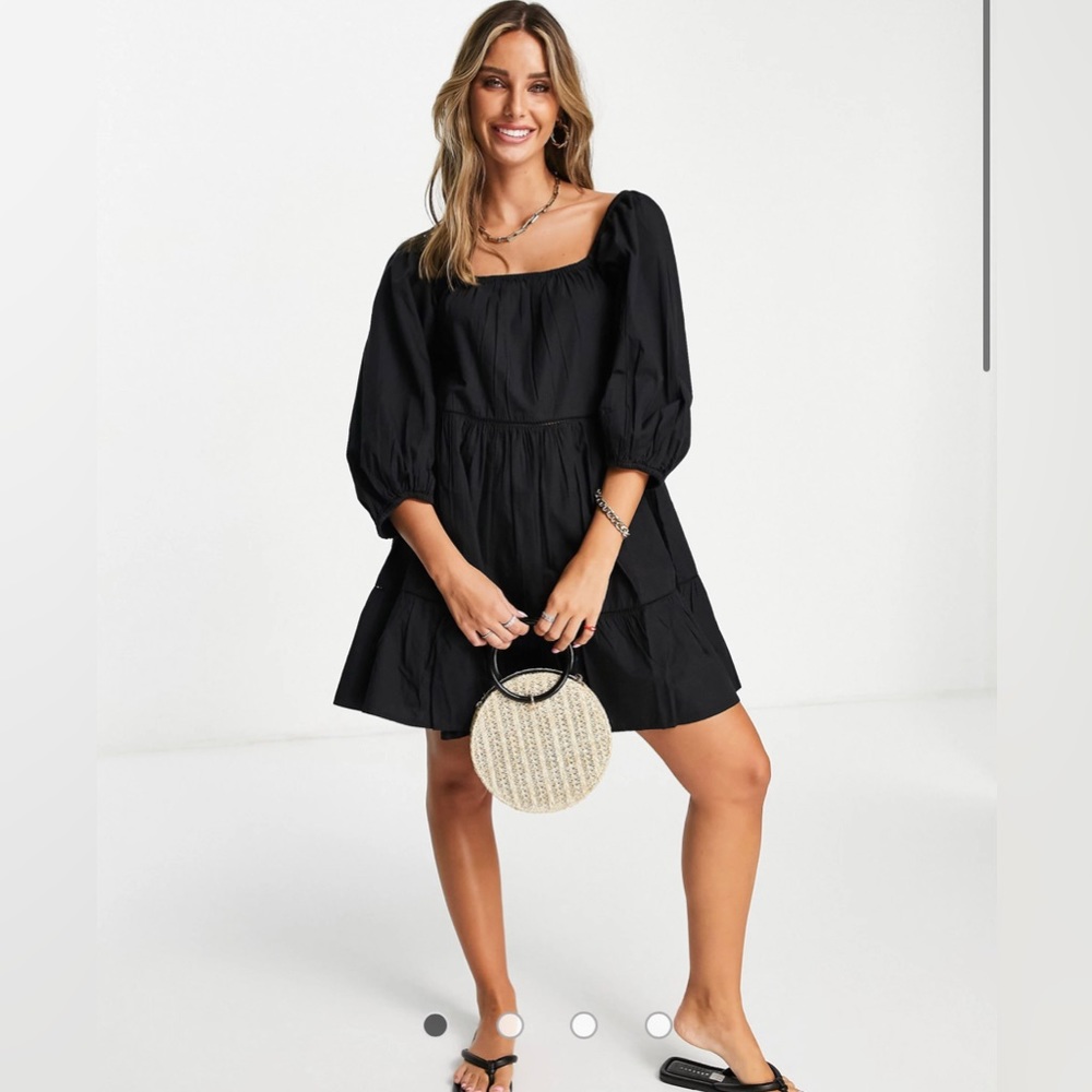 ASOS Black Mini poplin dress